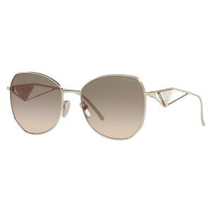 New PRADA Gold Aviator SPR 57Y ZVN-3D0 Sunglasses Women